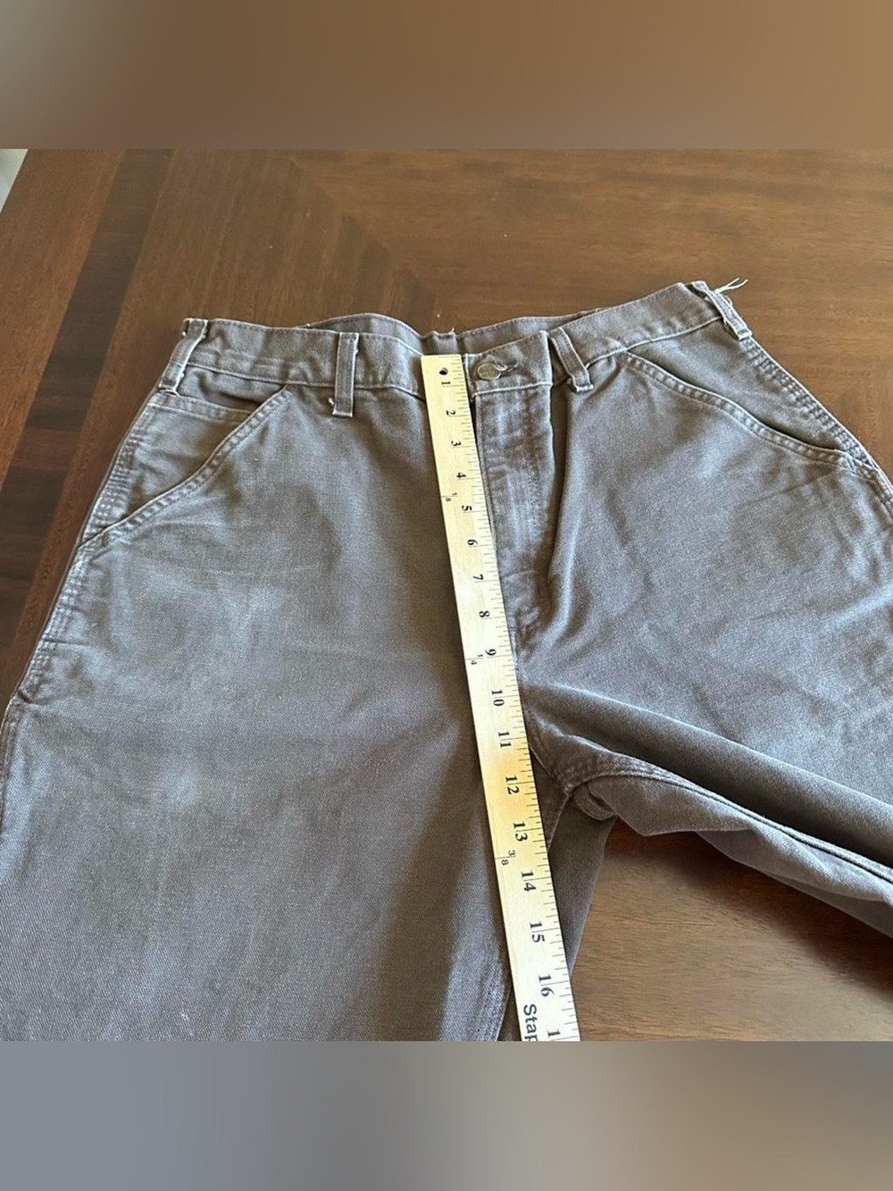 Vintage Carhartt B11 DKB Carpenter Pants Brown Dungaree Fit 34x34 USA - Picture 6 of 8